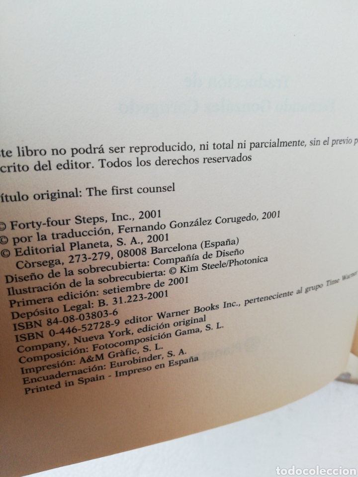Libros de segunda mano: Los pasadizos del poder .Brad meltzer .Editorial planeta - Foto 3