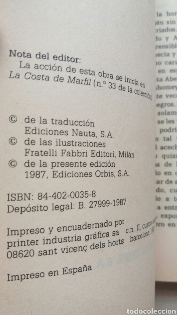 Libros de segunda mano: La Capital de Dahomey. Emilio Salgari. Ediciones Orbis, Salgari 34, 1987. - Foto 5