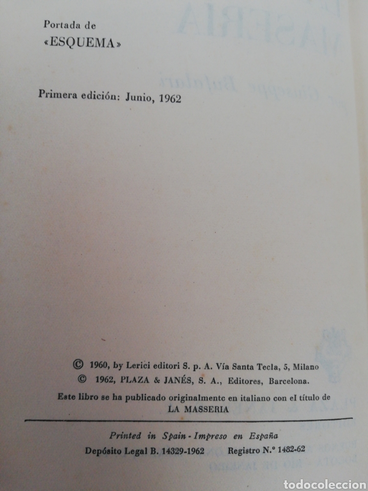 Libros de segunda mano: La maseria . Giuseppe bufalari. Plaza Janes - Foto 3