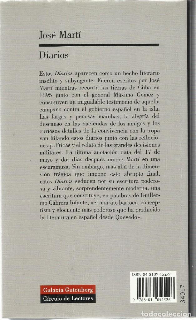 Libros de segunda mano: Diarios. (Marti, Jose). Galaxia Gutenberg - Foto 2