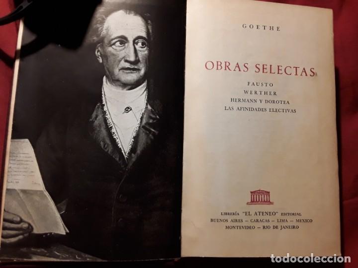 Libros de segunda mano: Obras selectas, de Goethe. El ateneo (Argentina), 1958 - Foto 1