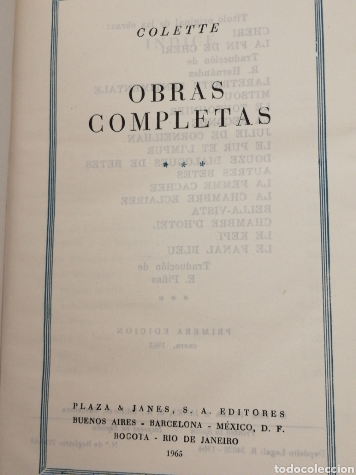 Libros de segunda mano: COLETTE. Obras completas III (Primera edici&oacute;n) - Foto 4
