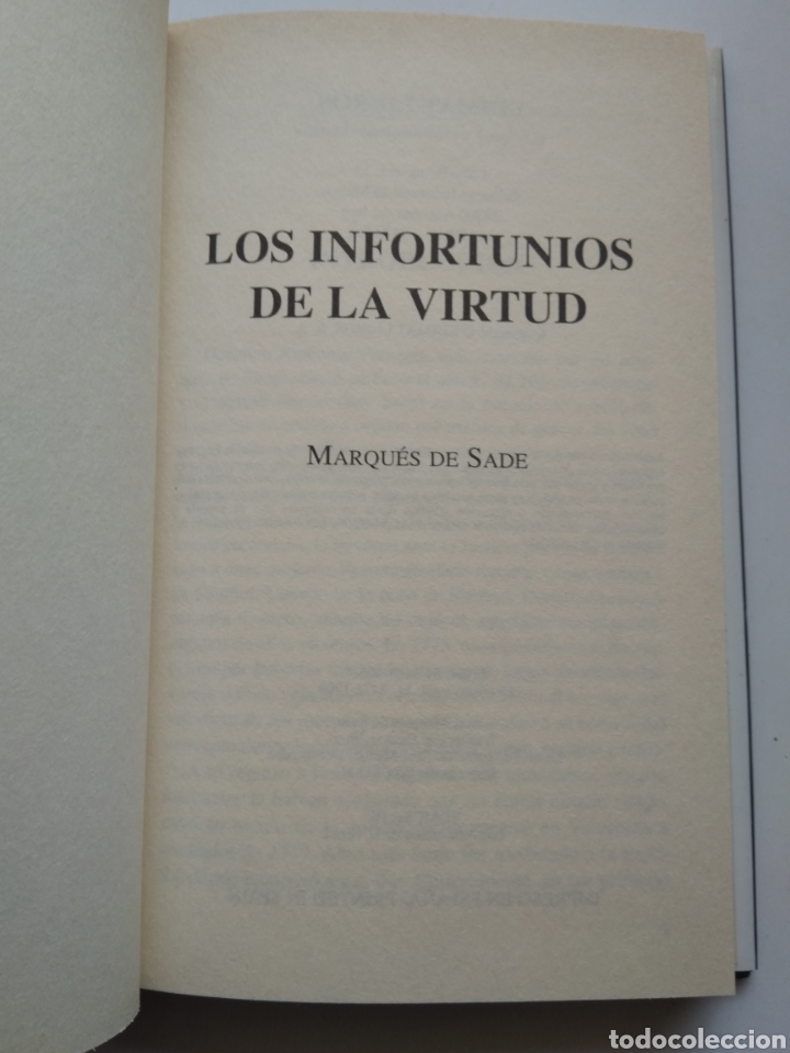 Libros de segunda mano: LOS INFORTUNIOS DE LA VIRTUD/MARQU&Eacute;S DE SADE - Foto 2