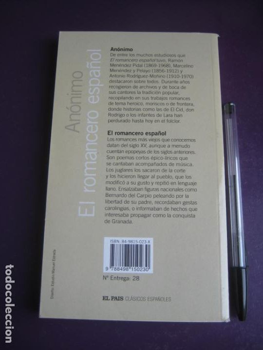 Libros de segunda mano: EL ROMANCERO ESPA&Ntilde;OL - ANONIMO - EL PAIS - CLASICOS ESPA&Ntilde;OLES - Foto 2
