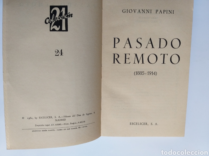 Libros de segunda mano: Pasado remoto Giovanni Papini - Foto 10
