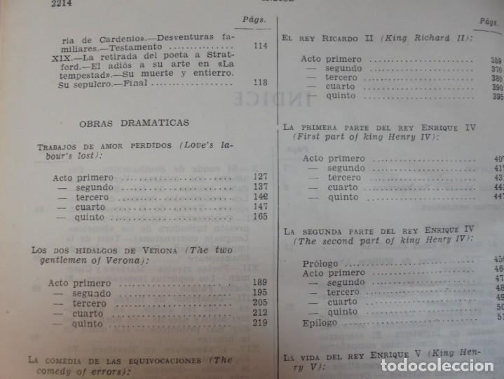 Libros de segunda mano: WILLIAM SHAKESPEARE. OBRAS COMPLETAS. EDITORIAL AGUILAR. 1951 - Foto 15