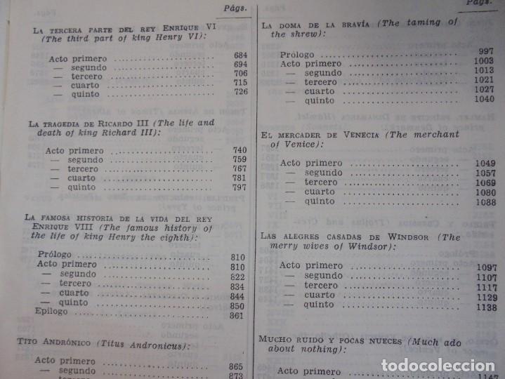Libros de segunda mano: WILLIAM SHAKESPEARE. OBRAS COMPLETAS. EDITORIAL AGUILAR. 1951 - Foto 17