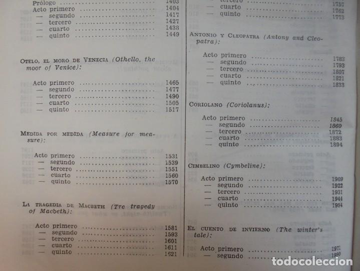 Libros de segunda mano: WILLIAM SHAKESPEARE. OBRAS COMPLETAS. EDITORIAL AGUILAR. 1951 - Foto 20