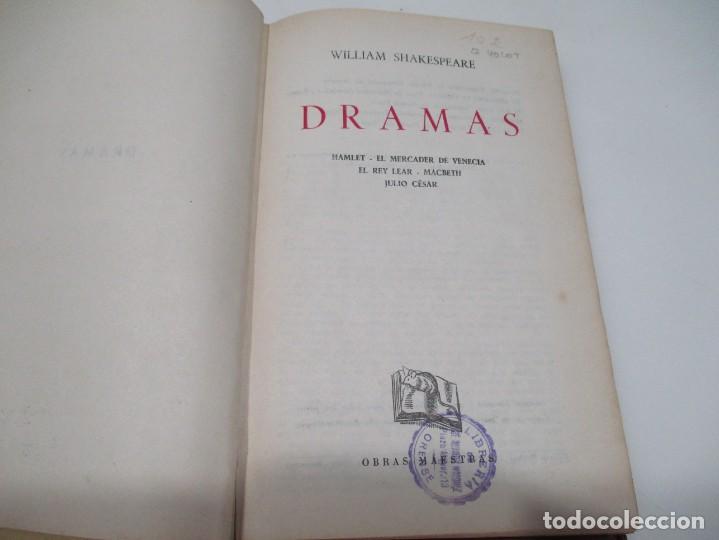 Libros de segunda mano: SHAKESPEARE Dramas: Hamlet, El mercader de Venecia, El rey Lear , Macbeth, Julio Cesar Q4020T - Foto 2