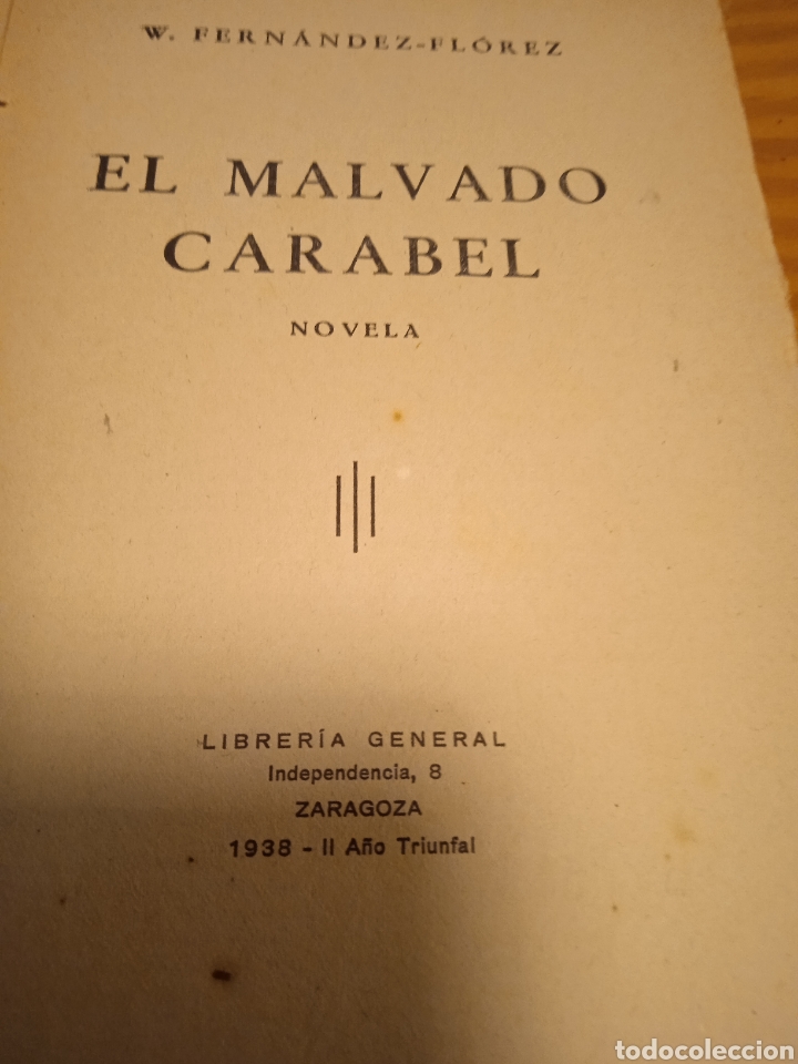 Libros de segunda mano: El malvado Carabel. W. Fern&aacute;ndez Fl&oacute;rez - Foto 3