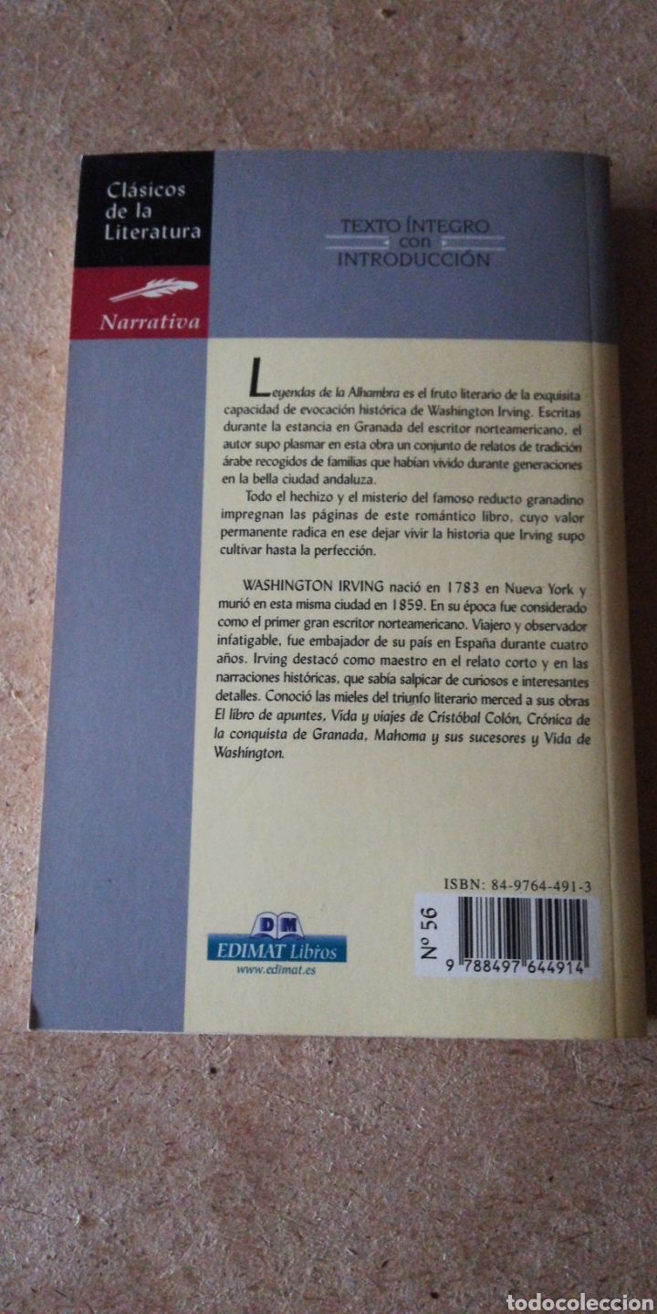Libros de segunda mano: Leyendas de la Alhambra - Washington irving - Foto 2