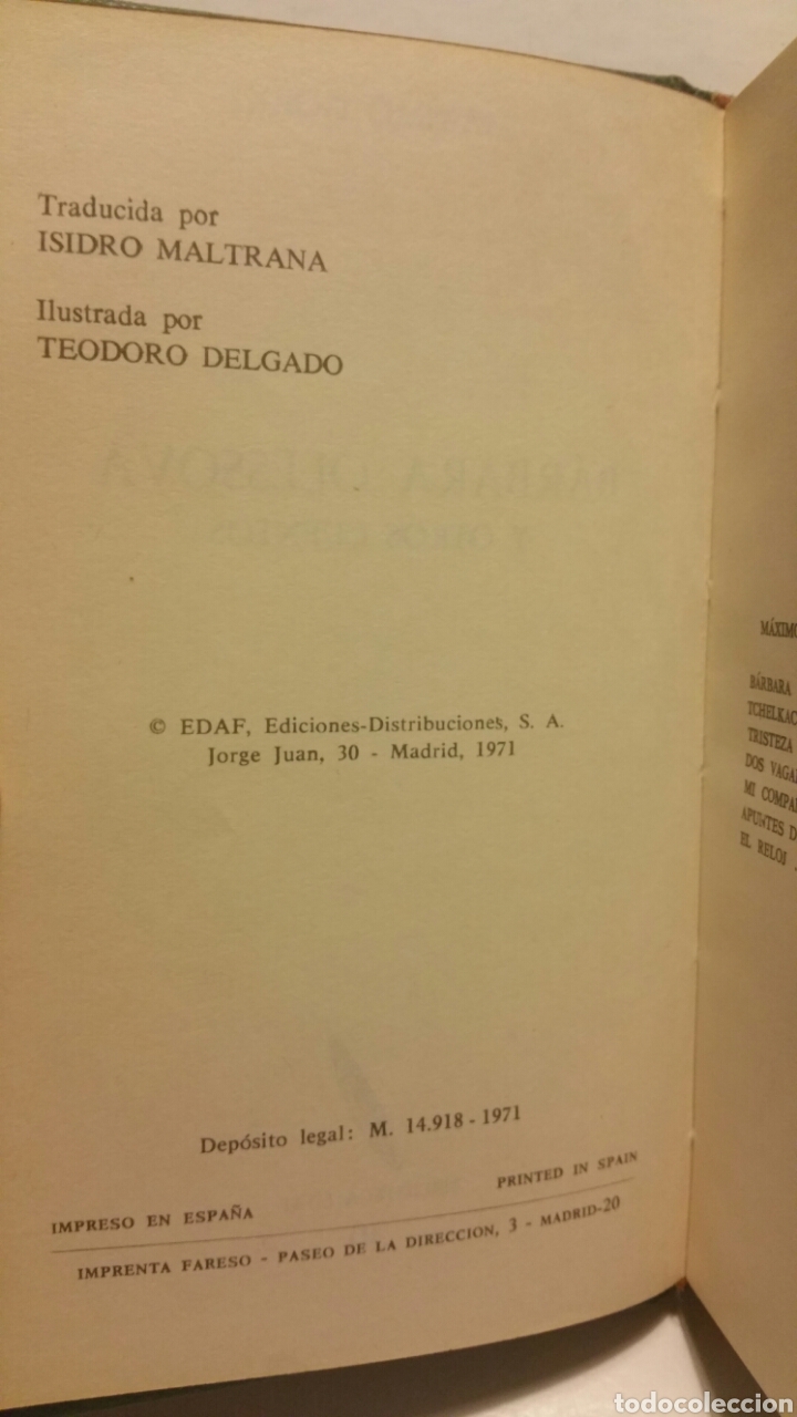 Libros de segunda mano: Barbara Olessova y otros cuentos. M&aacute;ximo Gorki, 1971. - Foto 5