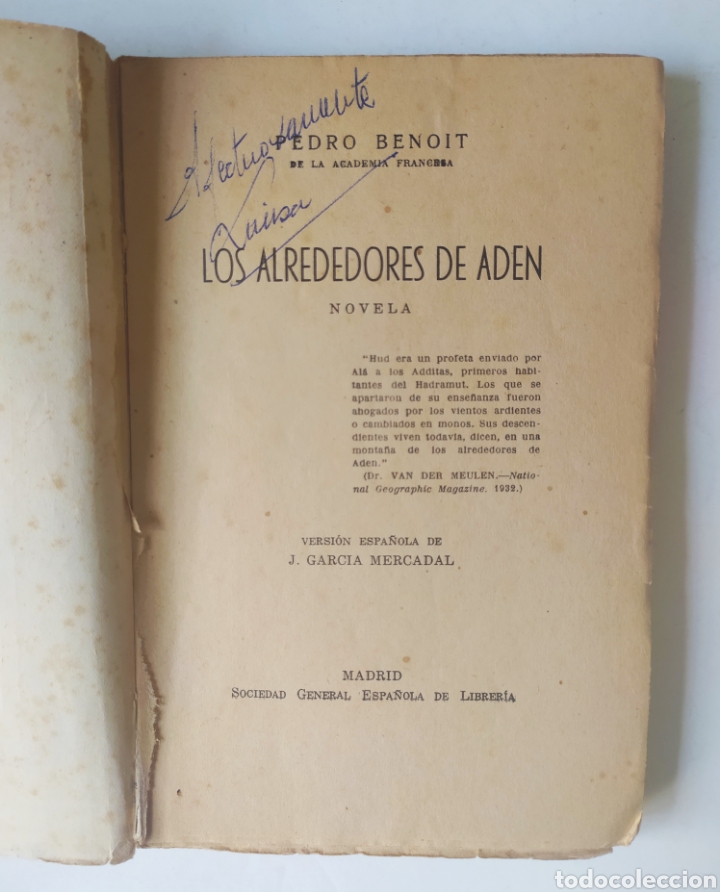 Libros de segunda mano: Los alrededores de Aden. Pierre Benoit. - Foto 2