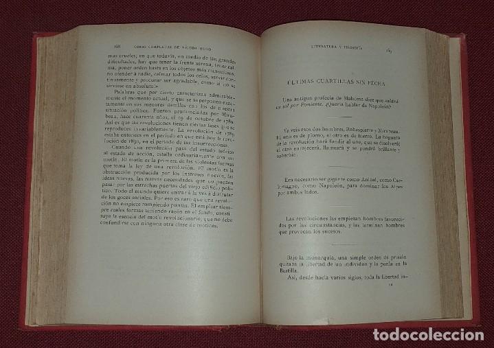 Libros de segunda mano: OBRAS COMPLETAS DE VICTOR HUGO - POST - SCRIPTUM DE MI VIDA - Foto 7 - 231484955