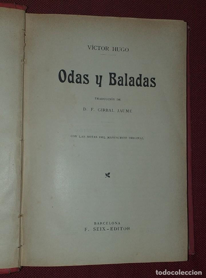 Libros de segunda mano: OBRAS COMPLETAS DE VICTOR HUGO - ODAS Y BALADAS - Foto 2