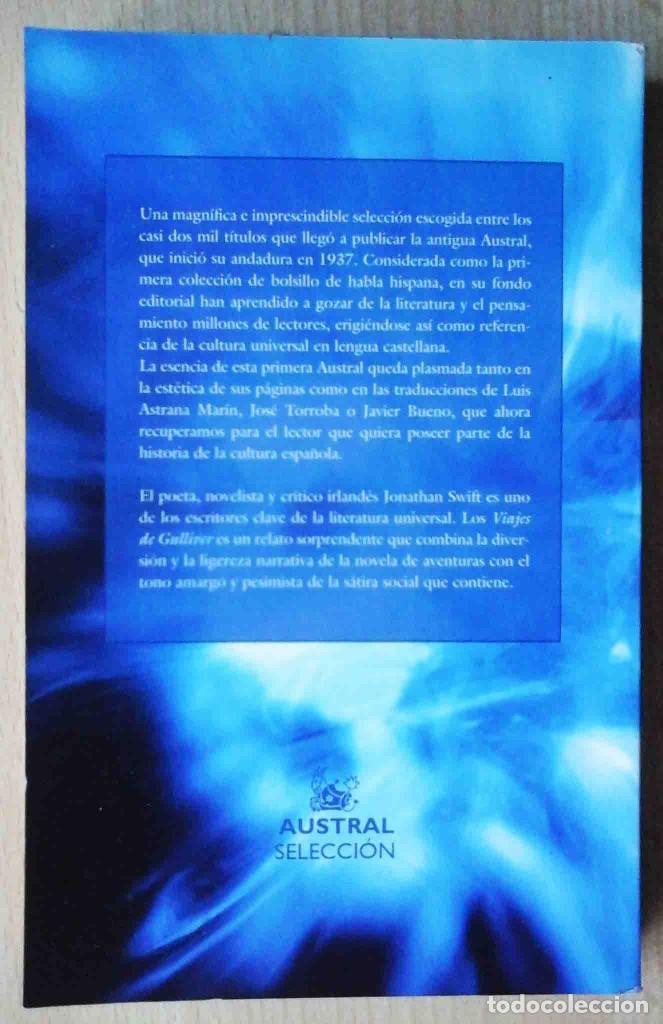 Libros de segunda mano: Los viajes de Gulliver (Jonathan Swift) Austral Selecci&oacute;n 2002 - Foto 2