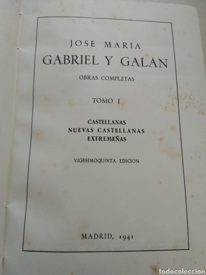 Libros de segunda mano: OBRAS COMPLETAS GABRIEL Y GAL&Aacute;N TOMO I-II - Foto 5