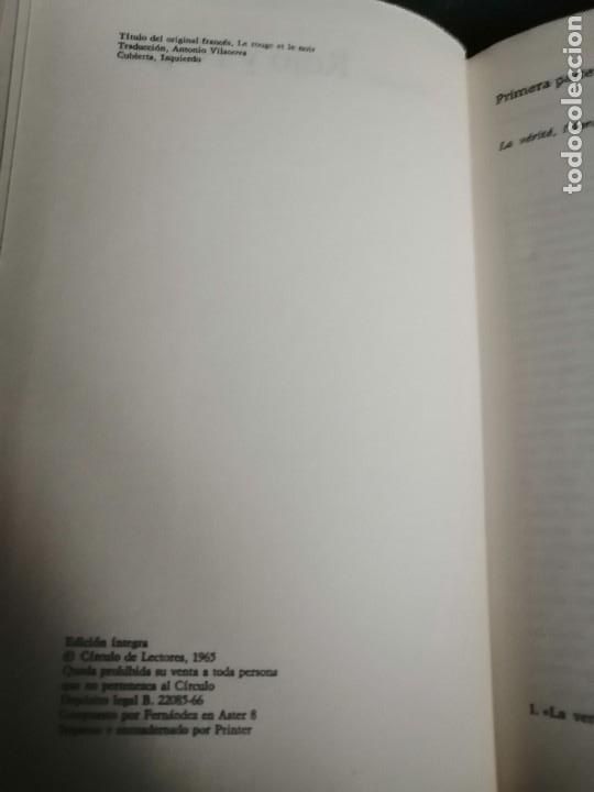 Libros de segunda mano: Rojo y negro (Stendhal) C&iacute;rculo de lectores 1965 - Foto 2