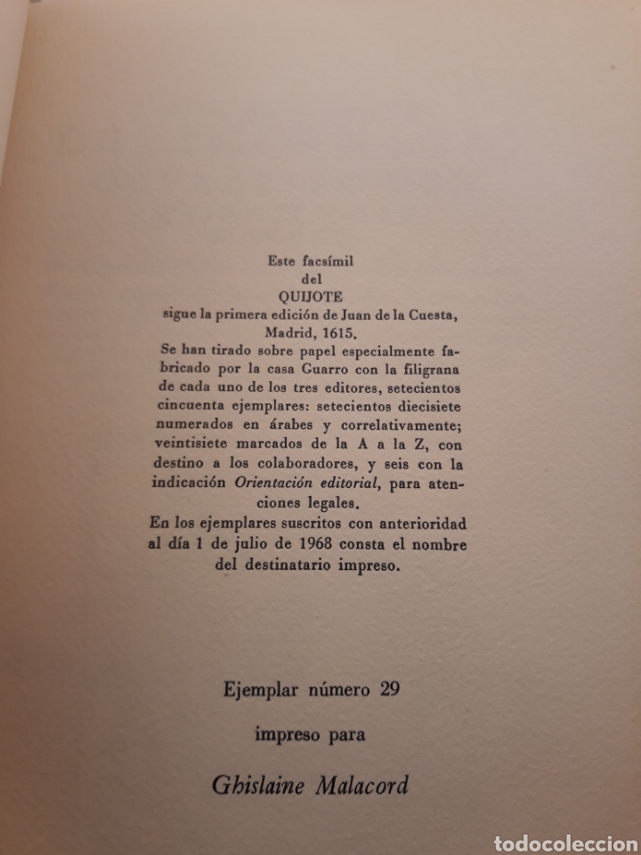 Libros de segunda mano: Don Quijote De La Mancha. Facsimil de la primera edicion. 2 tomos. 1968. - Foto 12
