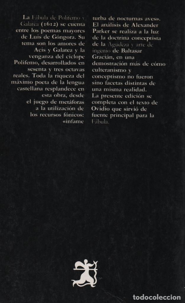 Libros de segunda mano: F&aacute;bula de Polifemo y Galatea. Luis de G&oacute;ngora. C&aacute;tedra. 1987. - Foto 2