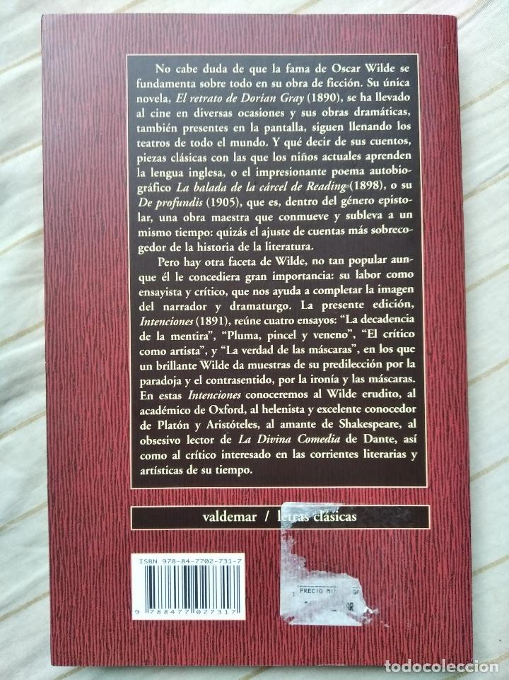 Libros de segunda mano: Intenciones - Oscar Wilde (Valdemar) - Foto 2