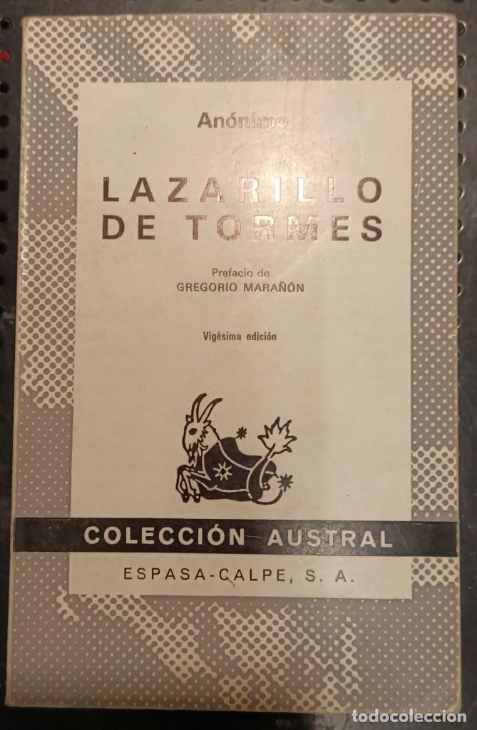 Libros de segunda mano: Libro: Lazarillo de Tormes, An&oacute;nimo, Ed. Espasa Calpe, 1973 - Foto 1