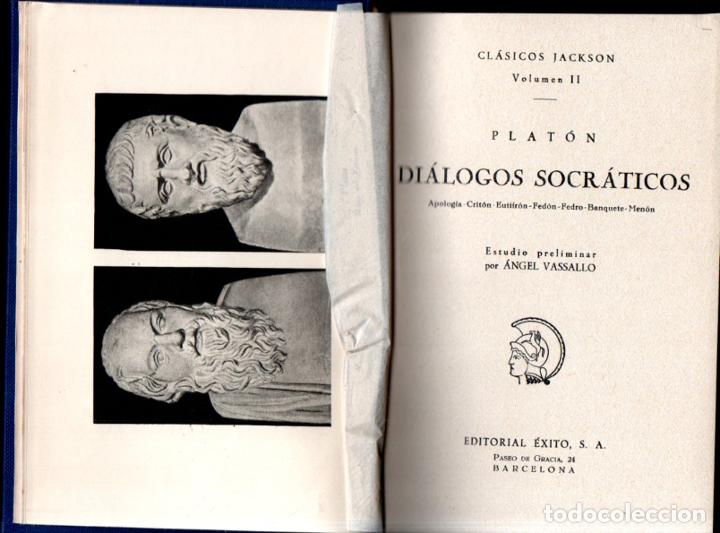 Libros de segunda mano: PLATON . DI&Aacute;LOGOS SOCR&Aacute;TICOS (CL&Aacute;SICOS JACKSON , 1957) - Foto 2