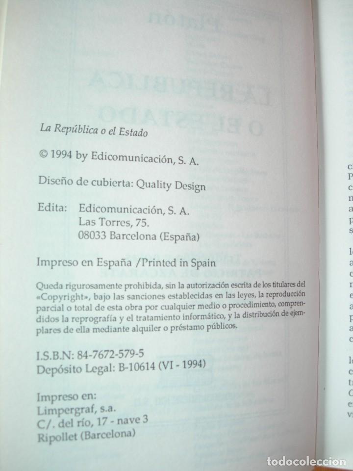 Libros de segunda mano: LA REP&Uacute;BLICA / PLAT&Oacute;N - Foto 4