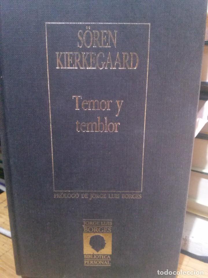 Libros de segunda mano: temor y temblor, s&ouml;ren kierkegaard, edit. jorge l. borges biblioteca personal - Foto 1