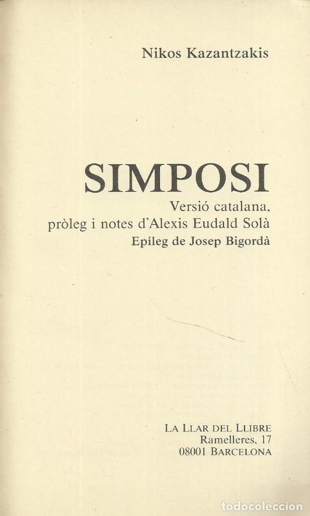 Libros de segunda mano: Simposi. Nikos Kazantzakis. Versi&oacute;n catalana - Foto 2