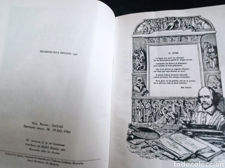 Libros de segunda mano: libro William Shakespeare obras completas Editorial Aguilar 1967 - Foto 3
