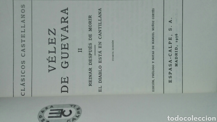 Libros de segunda mano: Luis Velez de Guevara. Espasa Calpe - Foto 2