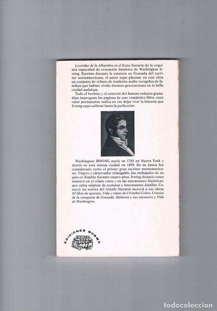 Libros de segunda mano: LEYENDAS DE LA ALHAMBRA. WASHINGTON IRVING. **- - Foto 2