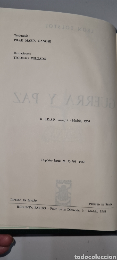 Libros de segunda mano: Guerra y paz Le&oacute;n Tolstoi EDAF - Foto 6