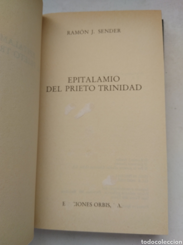 Libros de segunda mano: EPITALAMIO DEL PRIETO TRINIDAD/RAMON J. SENDER - Foto 2