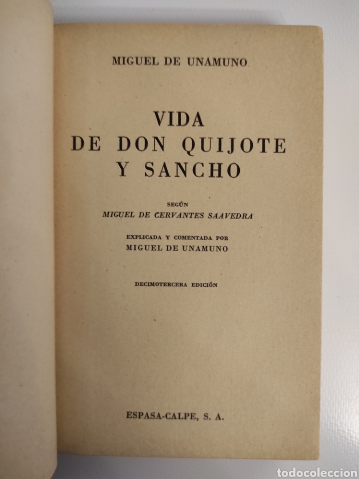 Libros de segunda mano: Vida de Don Quijote y Sancho. Miguel de Unamuno - Foto 3