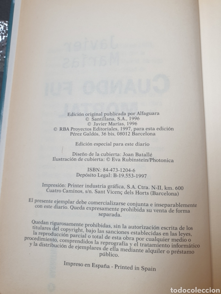 Libros de segunda mano: Cuando fui mortal - Javier marias - Foto 6