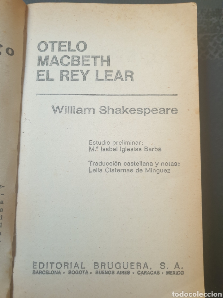 Libros de segunda mano: Otelo macbeth el Rey Lear - William Shakespeare - Foto 5