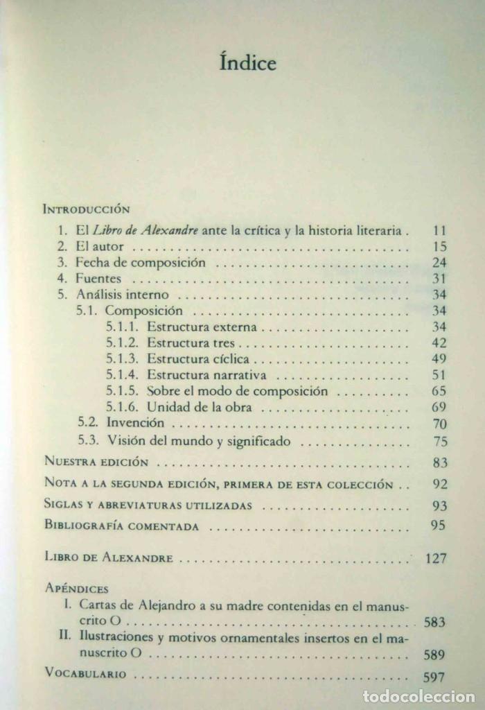 Libros de segunda mano: LIBRO DE ALEXANDRE. CA&Ntilde;AS,Jes&uacute;s (Edici&oacute;n) . EditoriaL CATEDRA - Piel - Foto 3