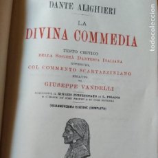 Libros de segunda mano: LA DIVINA COMEDIA, DANTE ALIGHIERI -TEXTO ORIGINAL EN ITALIANO COMENTADO -ULRICO HOEPLI 1965 1066 PG. Lote 253276640