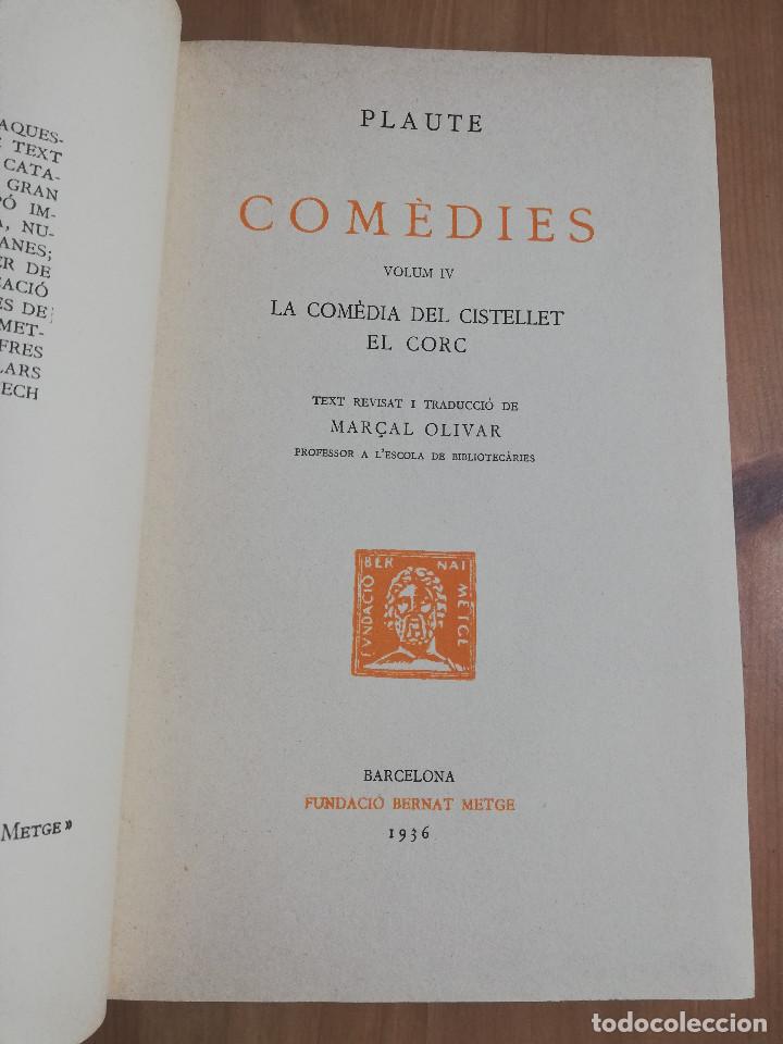Libros de segunda mano: COM&Egrave;DIES. VOLUM IV (PLAUTE) - Foto 2