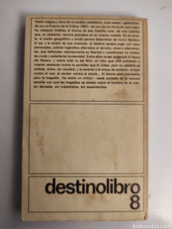 Libros de segunda mano: Las ratas. Miguel Delibes (Destino libro 8) - Foto 2