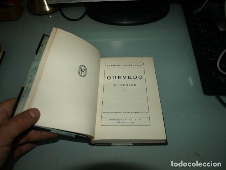 Libros de segunda mano: Quevedo, El Buscon, Clasicos Castellanos, Espasa Calpe - Foto 1