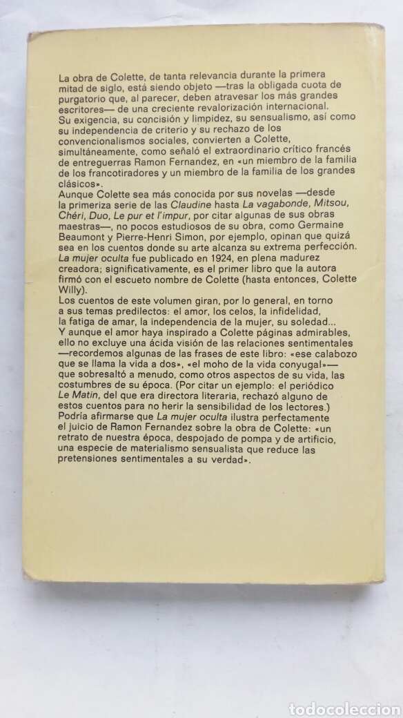 Libros de segunda mano: La mujer oculta. Colette. - Foto 2