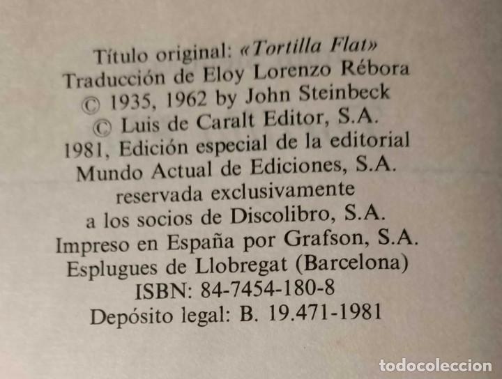 Libros de segunda mano: Libro: Tortilla Flat / Las Uvas de la Ira; John Steinbeck (1981) - Foto 5