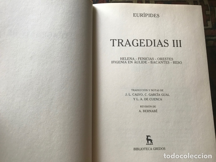 Libros de segunda mano: Eur&iacute;pides. Tragedias III. Biblioteca cl&aacute;sica Gredos - Foto 6