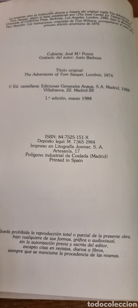 Libros de segunda mano: Las aventuras de Tom Sawyer - Mark Twain - Primera edici&oacute;n - Foto 5