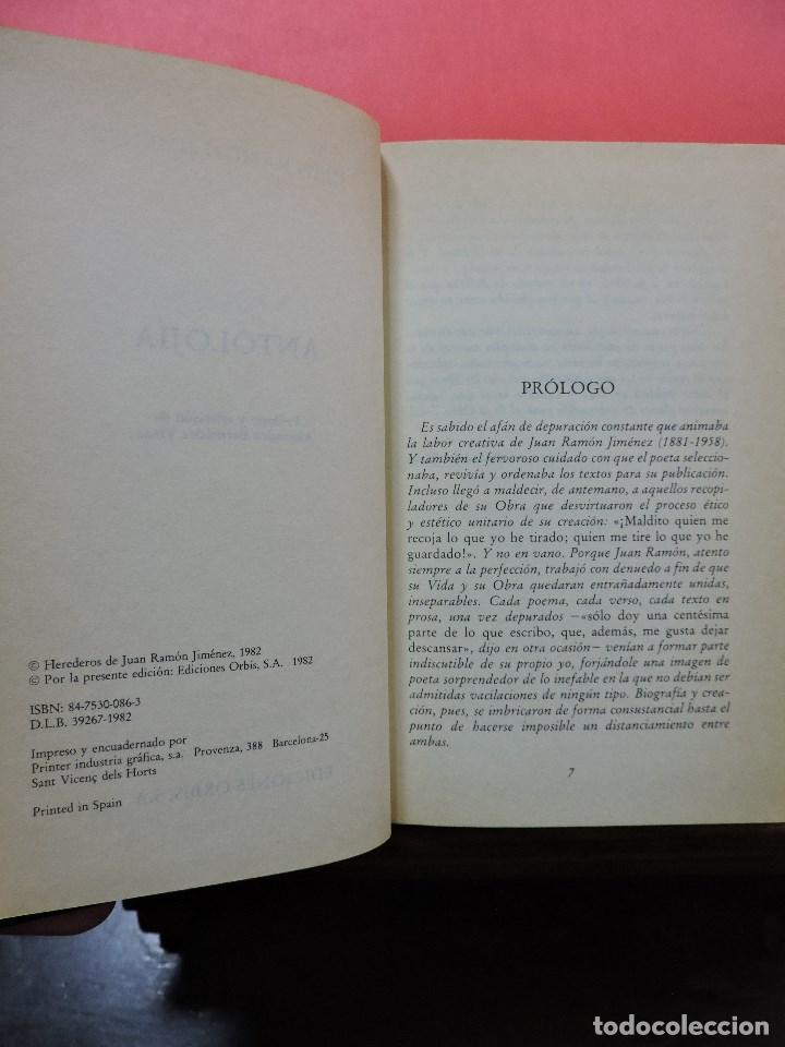 Libros de segunda mano: Antoloj&iacute;a. JIM&Eacute;NEZ, Juan Ram&oacute;n. Ediciones Orbis 11 1982 - Foto 2
