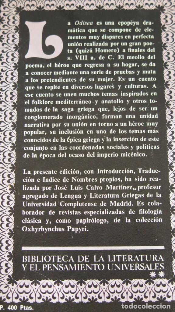 Libros de segunda mano: ODISEA HOMERO. JOSE LUIS CALVO - Foto 2