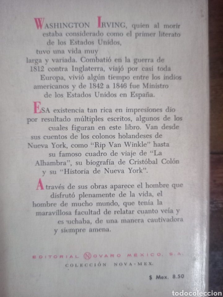 Libros de segunda mano: PROSA SELECTA. WASHINGTON IRVING. NOVARO, M&Eacute;XICO, 1964 - Foto 2